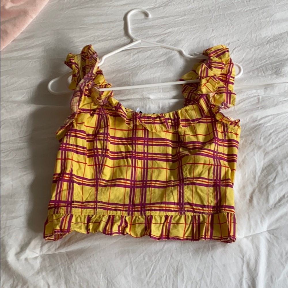 Fitted plaid cropped shirt NWT